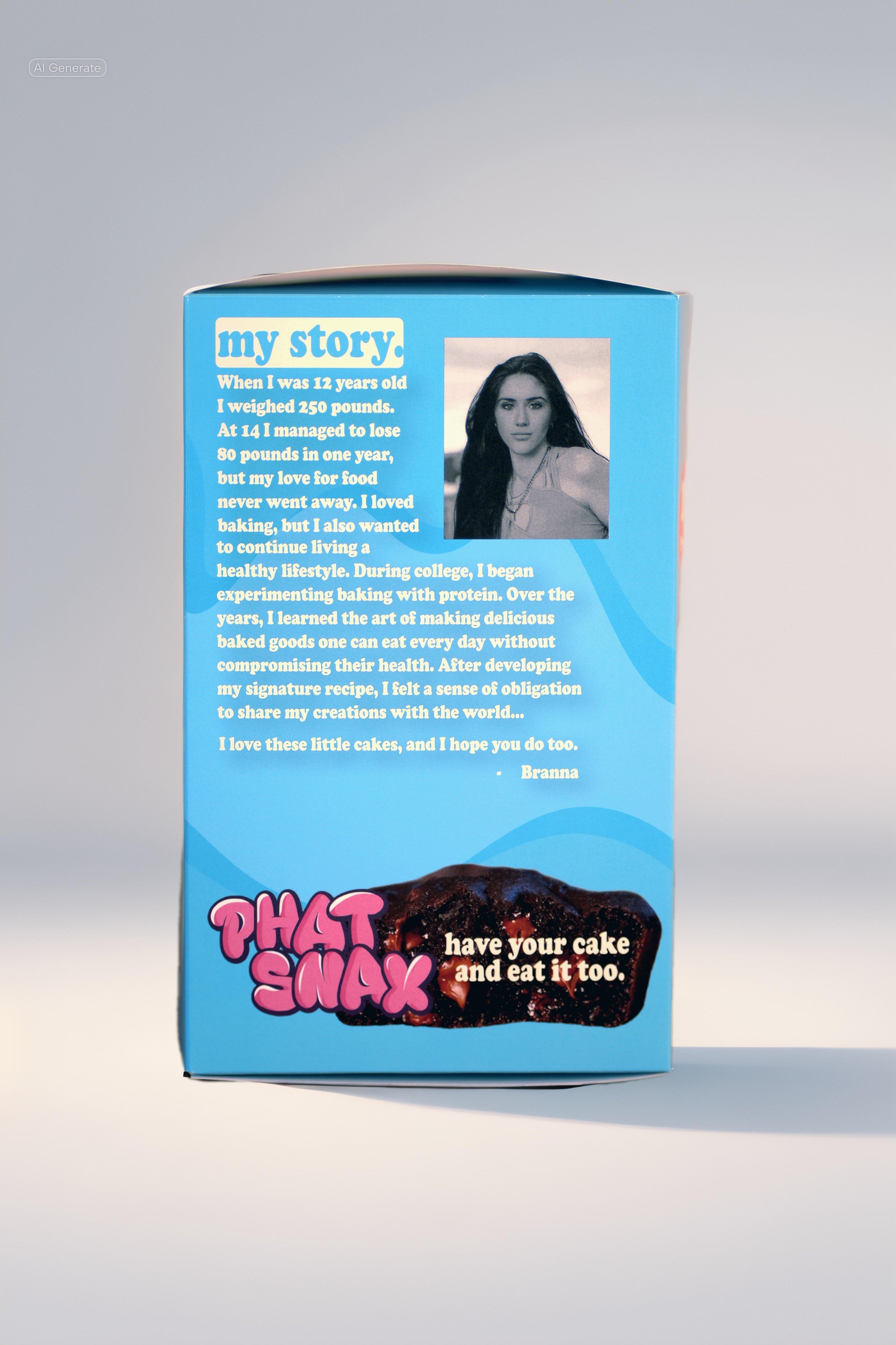 Curious about Phat Snax? This side of our Devil's Cake box shares our founder's inspiration for creating better, tastier snacks. #OurStory #BrandMission